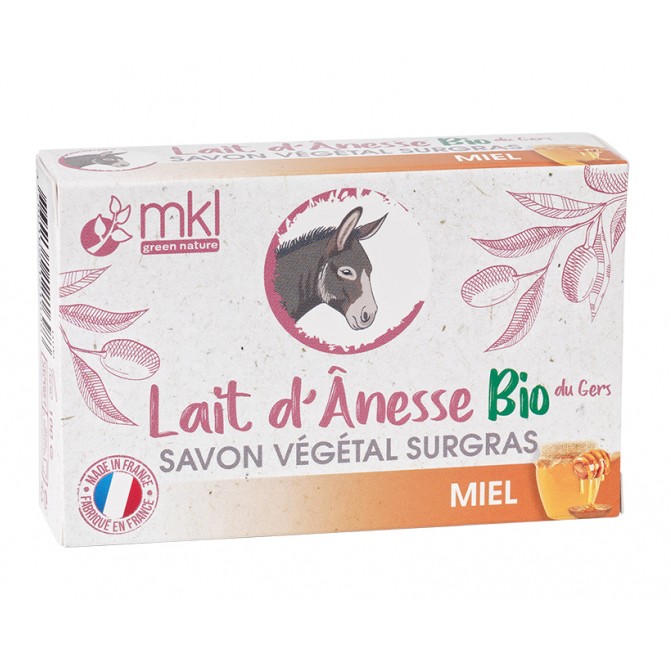 MKL Savon Végétal Surgras Lait d'Anesse Bio Parfum Miel 100g